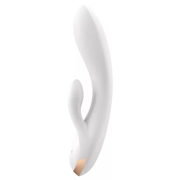Satisfyer Double Flex - Vibratore con braccio clitorideo controllato tramite app (bianco)