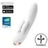 Satisfyer Double Flex - Vibratore con braccio clitorideo controllato tramite app (bianco)