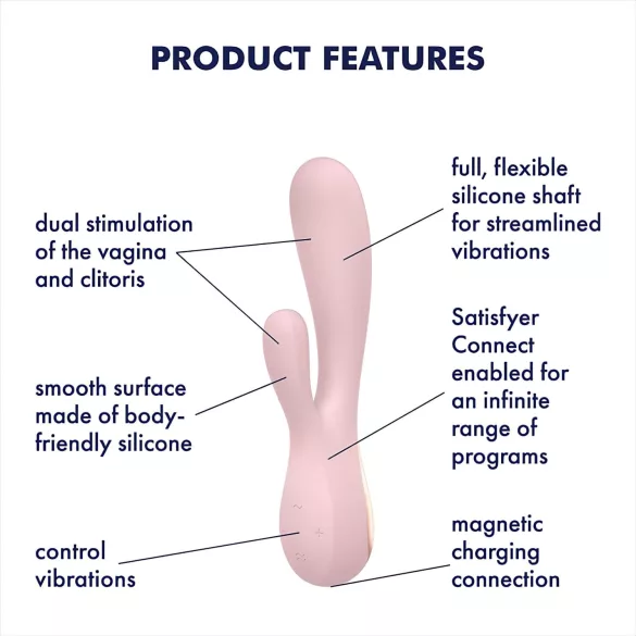 Satisfyer Mono Flex - vibratore controllato tramite app (rosa)