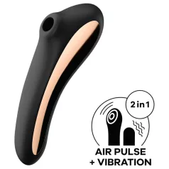   Satisfyer Dual Kiss - vibratore vaginale e clitorideo ricaricabile - nero