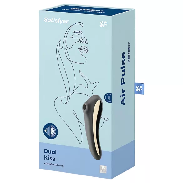 Satisfyer Dual Kiss - vibratore vaginale e clitorideo ricaricabile - nero
