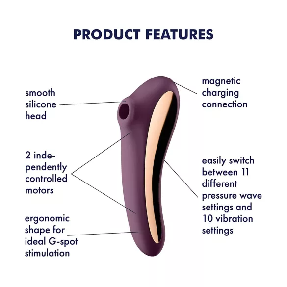 Satisfyer Dual Kiss - vibratore 2in1 clitoride e vaginale - viola