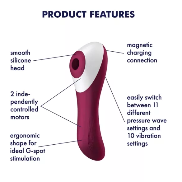 Satisfyer Dual Crush - vibratore vaginale e clitorideo ricaricabile - rosso
