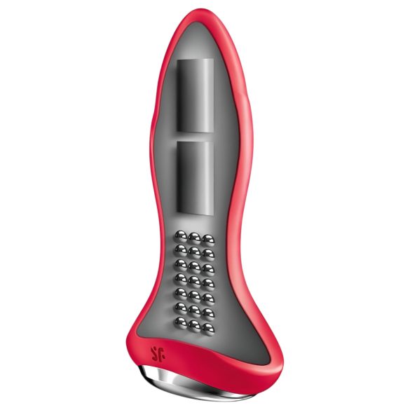 Satisfyer Rotator Plug 1 - vibratore anale perlato - silicone rosso