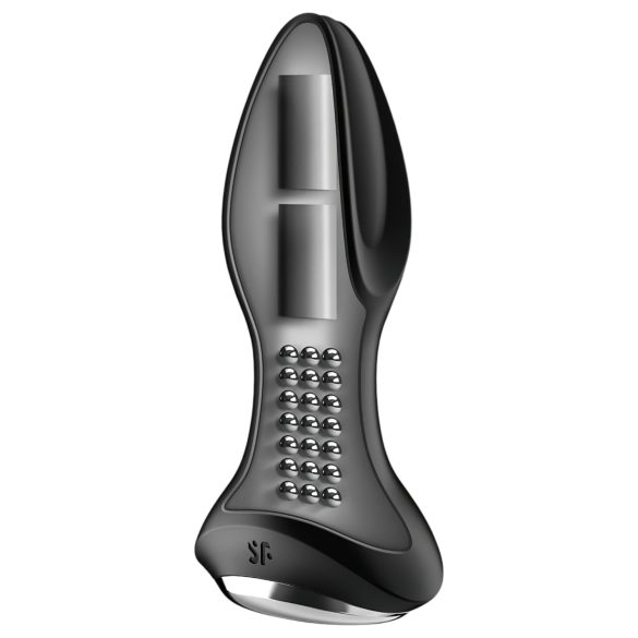 Satisfyer Rotator Plug 2 - plug anale vibrante perlato - silicone nero