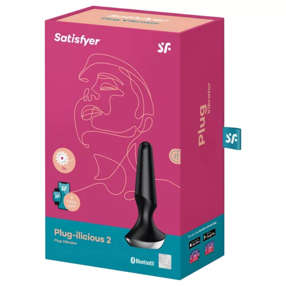 Satisfyer Plug-ilicious 2 - Vibratore anale con controllo via app (nero)