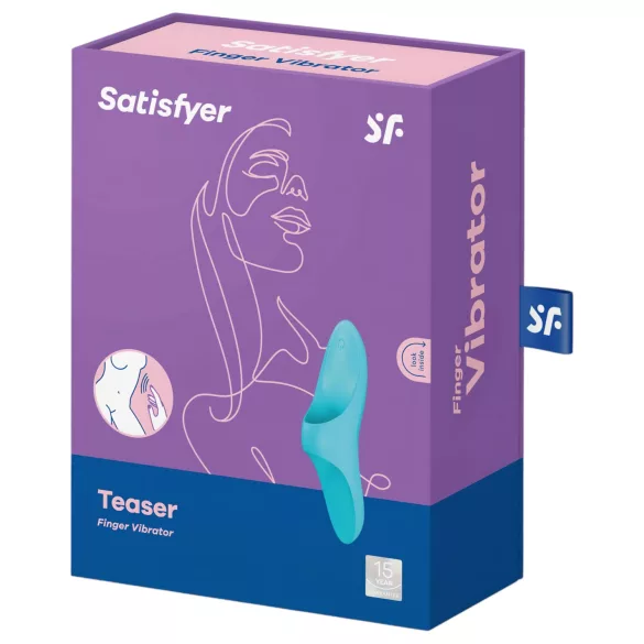 Satisfyer Teaser - vibratore da dito ricaricabile impermeabile turchese