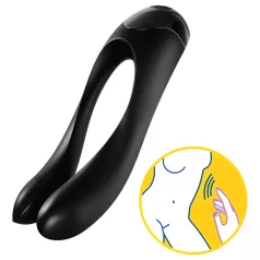   Satisfyer Candy Cane - vibratore doppio ricaricabile impermeabile - nero