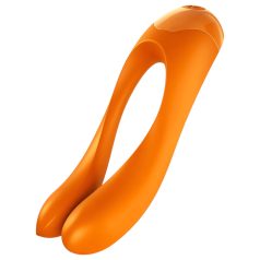  Satisfyer Candy Cane - vibratore ricaricabile waterproof doppio (arancione)