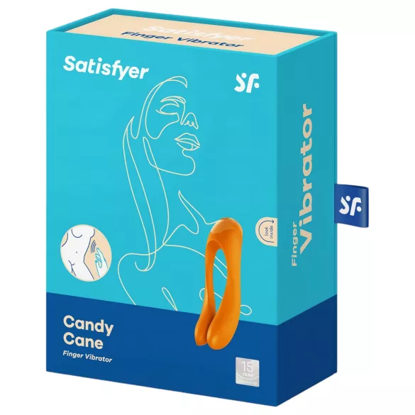 Satisfyer Candy Cane - vibratore ricaricabile waterproof doppio (arancione)