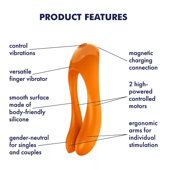 Satisfyer Candy Cane - vibratore ricaricabile waterproof doppio (arancione)