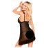 Penthouse - babydoll trasparente e perizoma - nero - L/XL