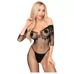   Penthouse High Profil - body a fiori - spalle scoperte - nero