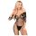 Penthouse High Profil - body a fiori - spalle scoperte - nero