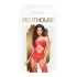 Penthouse - completo intimo rete aperta ondulata - rosso - XL