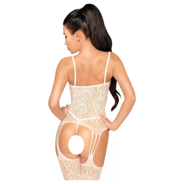 Penthouse - completo intimo rete floreale - bianco - XL