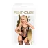 Penthouse Love Bud - set intimo rete aperta in pizzo - nero