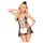 Penthouse - costume da cameriera 3 pezzi - nero e bianco - M/L