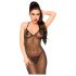 Penthouse Love on Fire - abito lungo, trasparente e scintillante con perizoma (nero) - L/XL