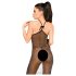Penthouse Love on Fire - abito lungo, trasparente e scintillante con perizoma (nero) - L/XL