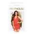 Penthouse - completo intimo con scollo al collo e arricciature - rosso