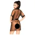 Penthouse - kimono satin con perizoma - nero - XL