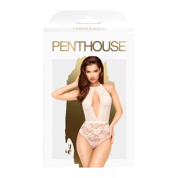 Penthouse - body con scollo allacciato al collo - bianco - M/L