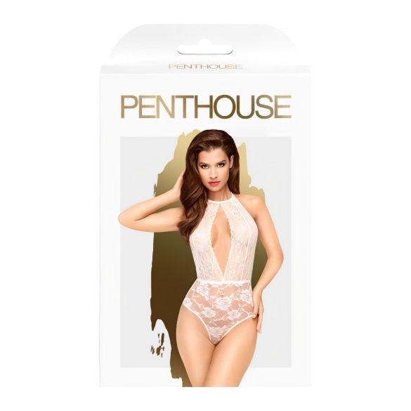 Penthouse - body con scollo allacciato al collo - bianco - L/XL