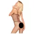 Penthouse - body rete aperto - overall sexy nero - XL