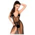 Penthouse Best Forplay - body in pizzo con velo tulle - nero