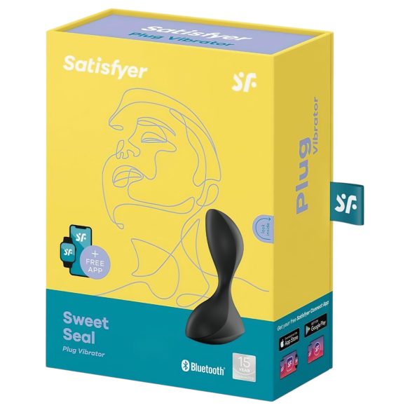 Satisfyer Sweet Seal - vibratore anale smart - silicone nero