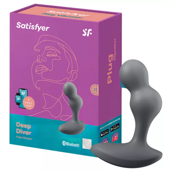 Satisfyer Deep Diver - vibratore anale controllato tramite app (grigio)