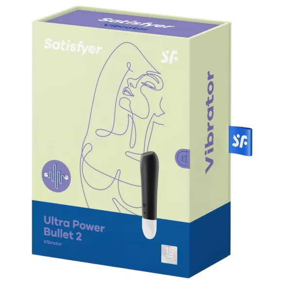 Satisfyer - mini vibratore impermeabile Ultra Power Bullet 2 - silicone nero