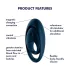 Satisfyer Glorious Duo - anello fallico vibrante - silicone blu
