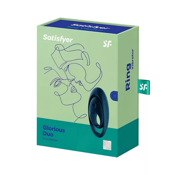 Satisfyer Glorious Duo - anello fallico vibrante - silicone blu