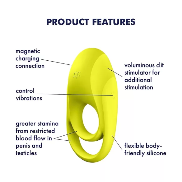Satisfyer Spectacular - anello vibrante impermeabile (giallo)