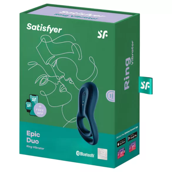 Satisfyer Epic Duo - Anello vibrante per pene con controllo tramite app, per uomini (nero)