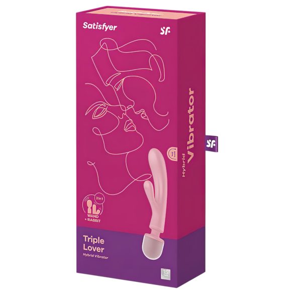 Satisfyer Triple Lover - Vibratore punto G e massaggiatore - silicone rosa