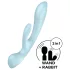 Satisfyer Triple Oh - vibratore ricaricabile con braccio clitorideo - blu