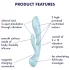 Satisfyer Triple Oh - vibratore ricaricabile con braccio clitorideo - blu