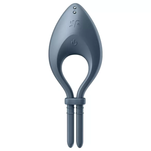 Satisfyer Bullseye - anello fallico vibrante smart - silicone grigio