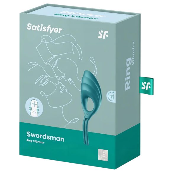 Satisfyer Swordsman - anello fallico vibrante ricaricabile - silicone verde