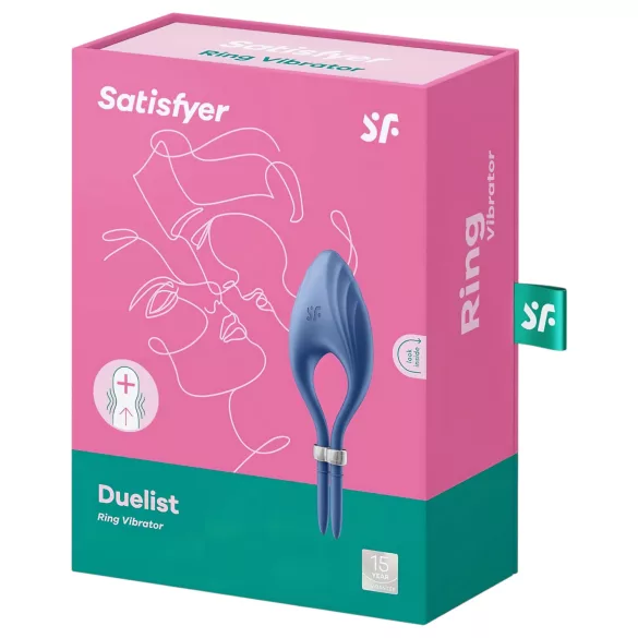 Satisfyer Duelist - anello fallico vibrante ricaricabile (blu)