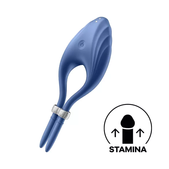 Satisfyer Duelist - anello fallico vibrante ricaricabile - silicone blu