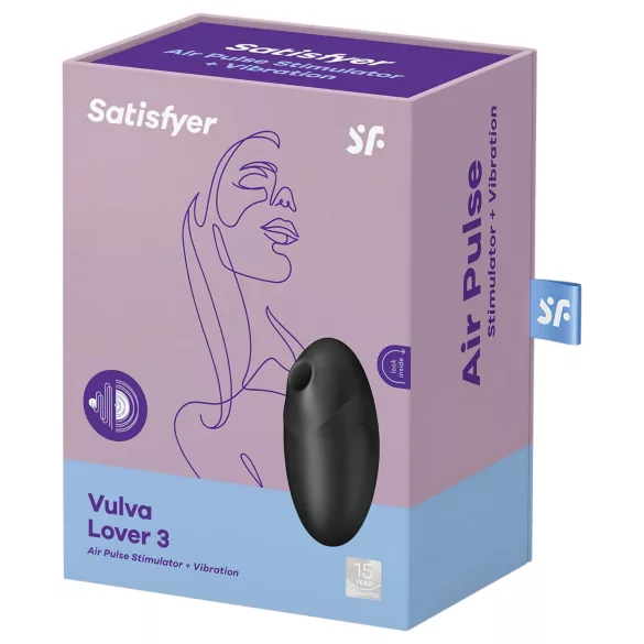 Satisfyer Vulva Lover 3 - stimolatore clitoride a onde d’aria - nero