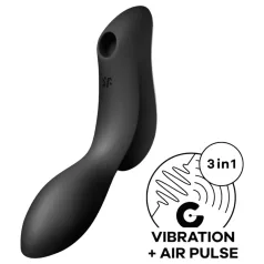   Satisfyer Curvy Trinity 2 - succhiare clitoride e vibratore 2in1 - nero