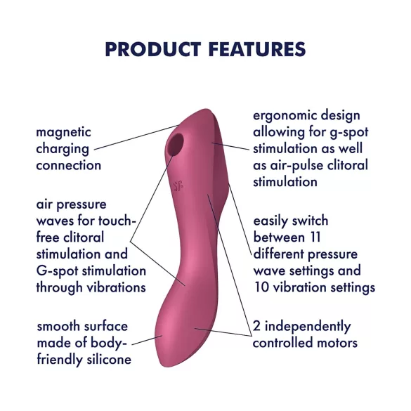 Satisfyer Curvy Trinity 3 - succhiaclitoride e vibratore 2in1 - rosso