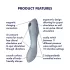 Satisfyer Curvy Trinity 3 - succhiaclitoride e vibratore 2in1 - silicone grigio