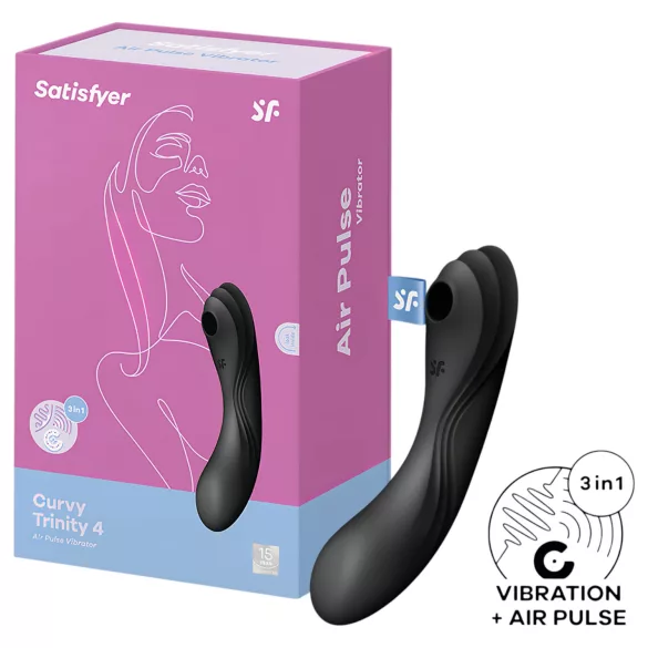 Satisfyer Curvy Trinity 4 - vibratore 2 in 1 ad onde d’aria (nero)