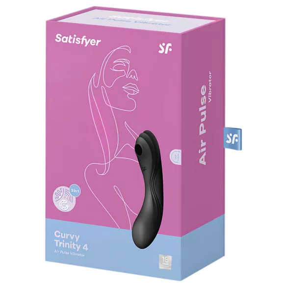 Satisfyer Curvy Trinity 4 - vibratore 2 in 1 ad onde d’aria (nero)